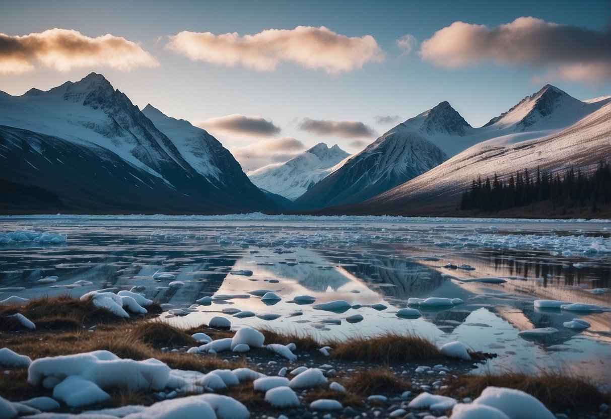 Alaska's diverse climate: snow-capped mountains, icy glaciers, and frozen tundra