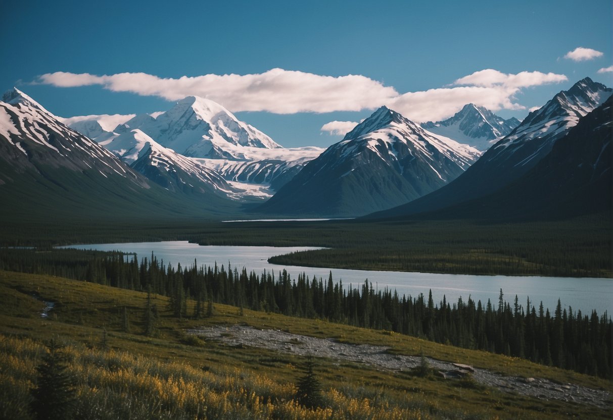 Alaska dwarfs Texas, fitting it multiple times. Snow-capped mountains and vast tundra dominate the landscape, while rivers and lakes dot the region