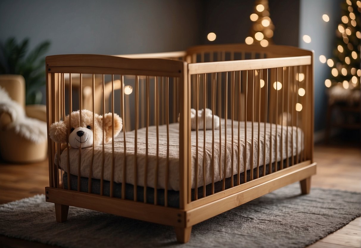 A metal crib stands tall and sturdy, while a wooden crib exudes warmth and charm. Both cribs are adorned with soft blankets and plush toys