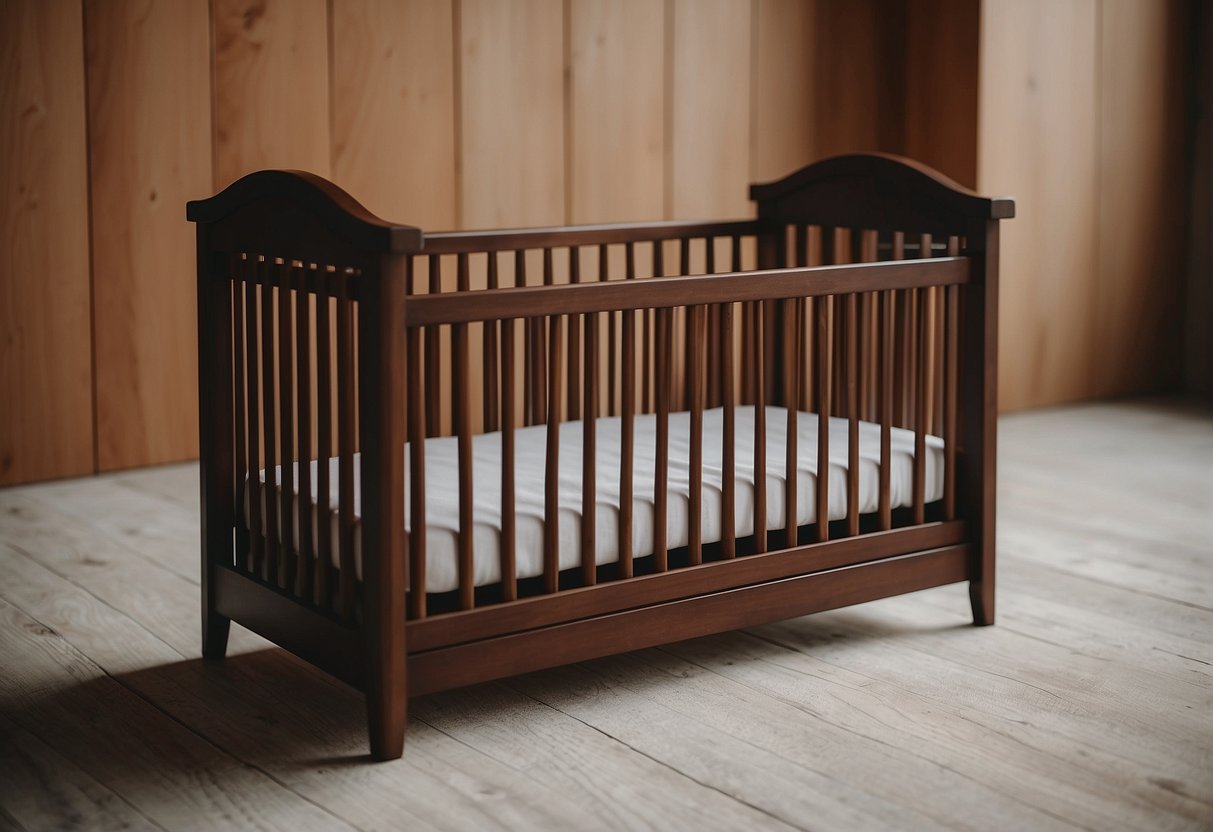 A wooden crib stands sturdy and natural, exuding warmth and traditional charm. Next to it, a sleek metal crib appears modern and minimalist, offering a different aesthetic appeal