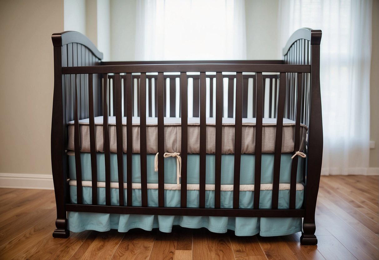 A variety of cribs, including standard, convertible, and portable, displayed with safety features such as sturdy construction and secure railings