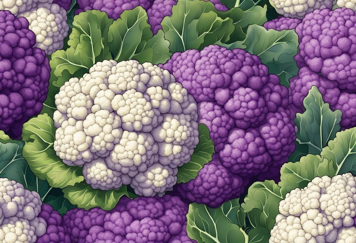 Cauliflower changes color to purple due to the presence of anthocyanin pigments in its florets