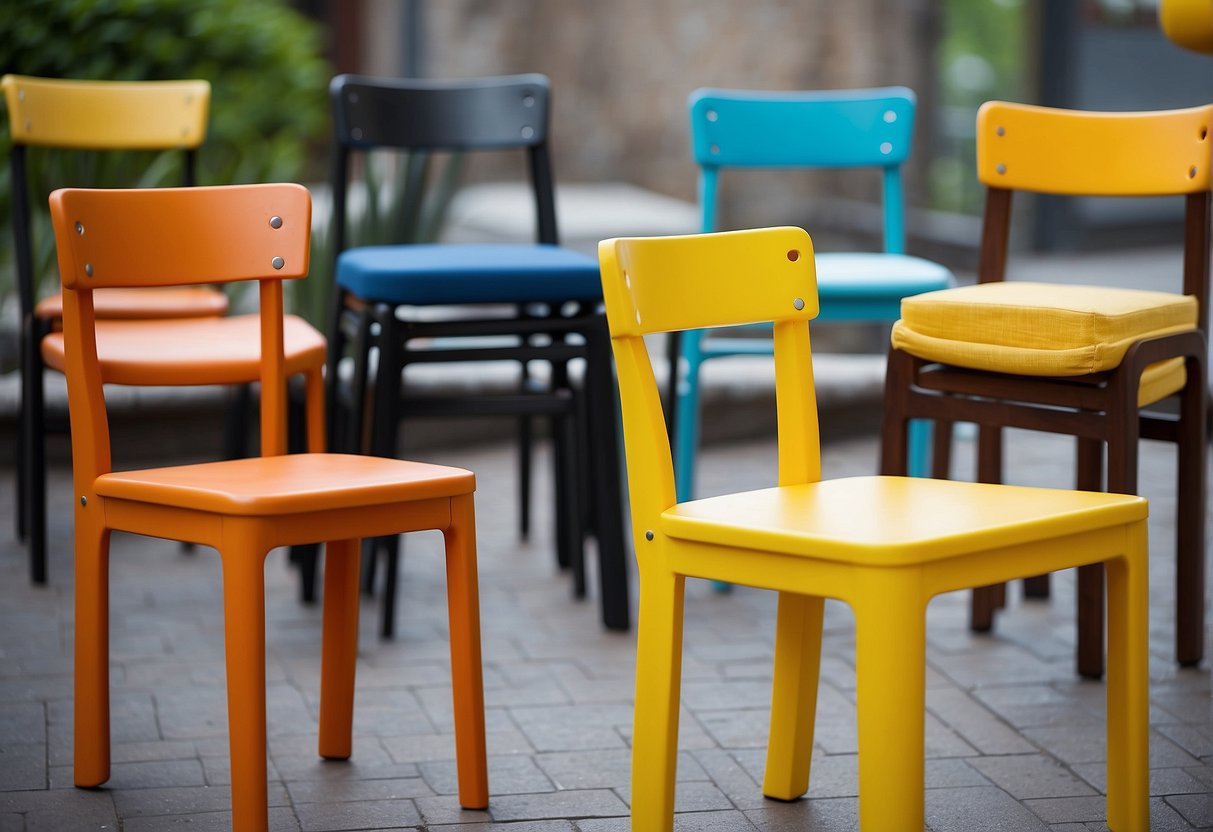 Various high chairs: traditional wooden, modern plastic, convertible, and portable fabric. Each chair has a different design and features for different needs