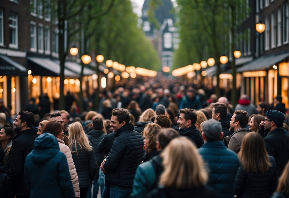 Crowded streets, bustling with tourists, line the canals of Amsterdam. Festive events and attractions draw in crowds, making it the worst time to visit