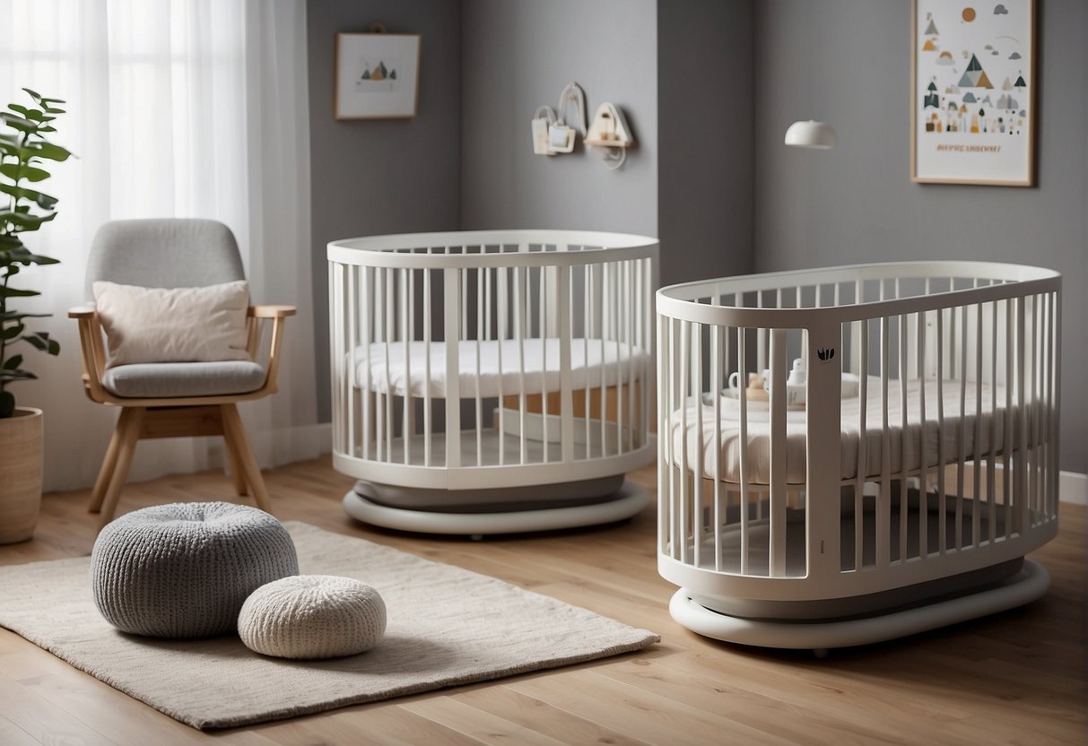 The Snuzpod 2 and Snuzpod 3 are displayed side by side, with key features highlighted. A list of pros and cons is shown next to each crib, emphasizing their differences