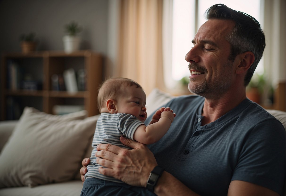A father's voice reaches the womb, stimulating the baby's cognitive development. The warm, comforting sound creates a nurturing environment for the growing child