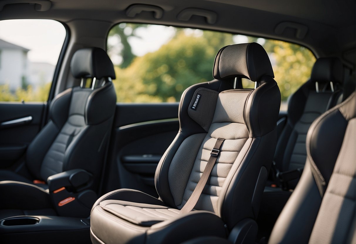 Car seats are securely fastened to a vehicle, with no side-to-side movement. The installation and maintenance process ensures stability and safety