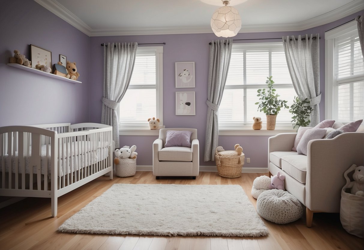 A neatly organized baby's room with fresh linens, open windows, and a subtle scent of lavender and chamomile in the air
