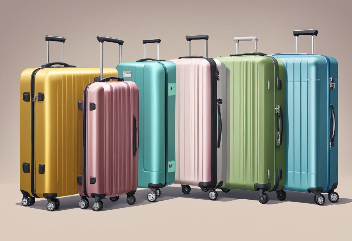 A comparison of hard shell vs. aluminum suitcases from different brands and manufacturers