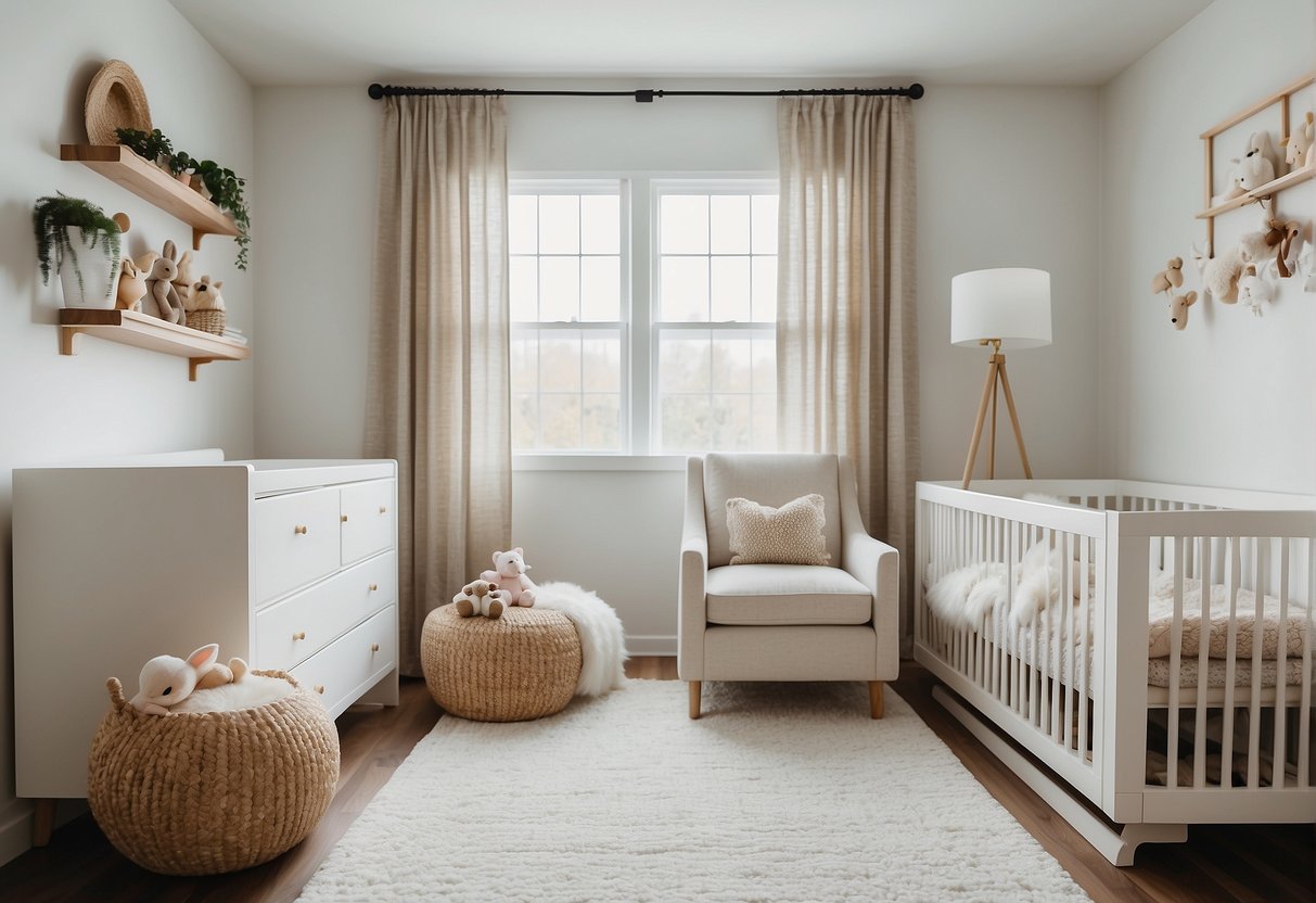 Two cribs, Babyletto Modo and Hudson, side by side in a bright, modern nursery with neutral tones and minimalistic decor