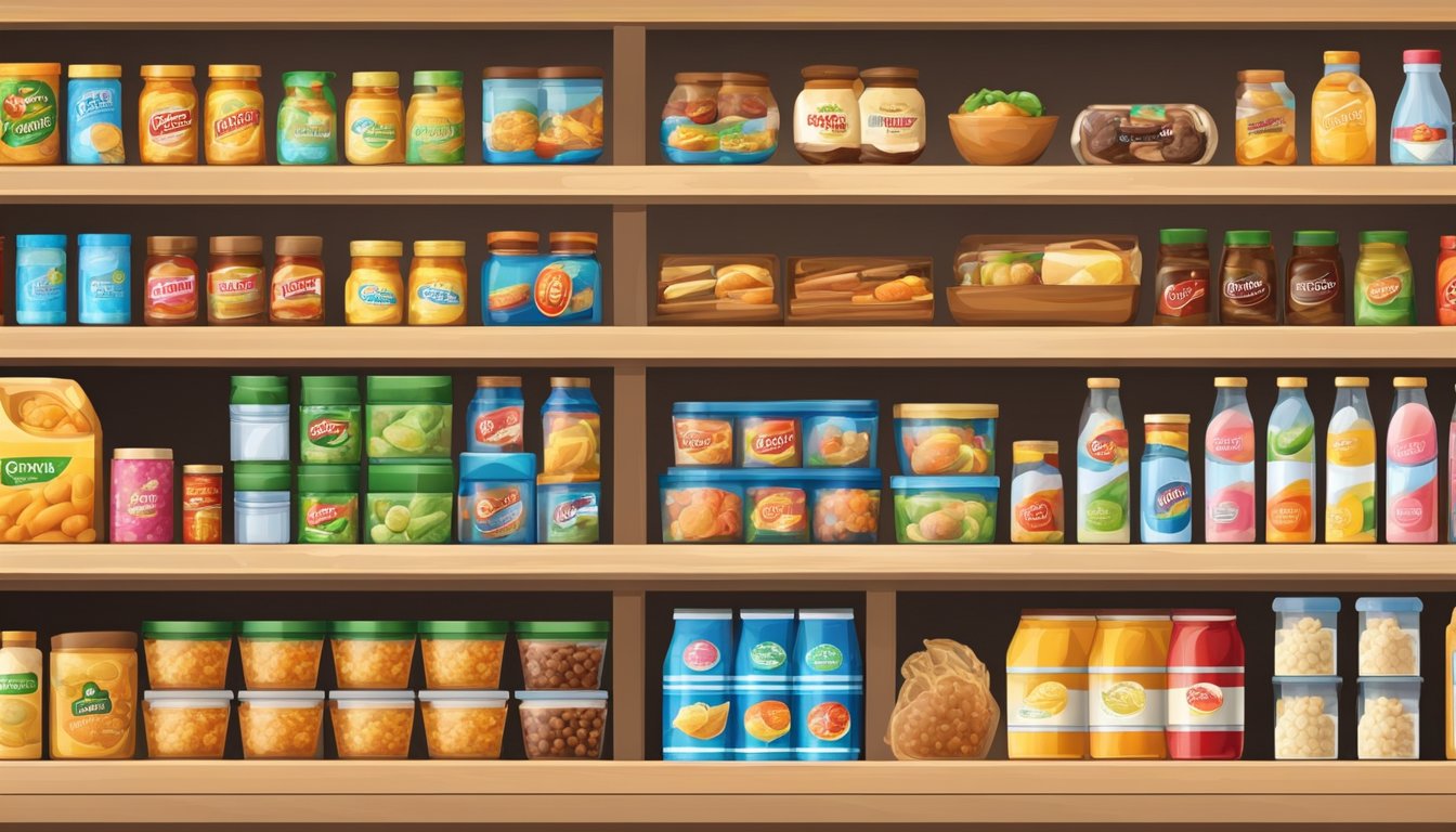 Various food brands display strong sales figures and positive customer feedback. The shelves are stocked with a variety of products, showcasing the success of the business