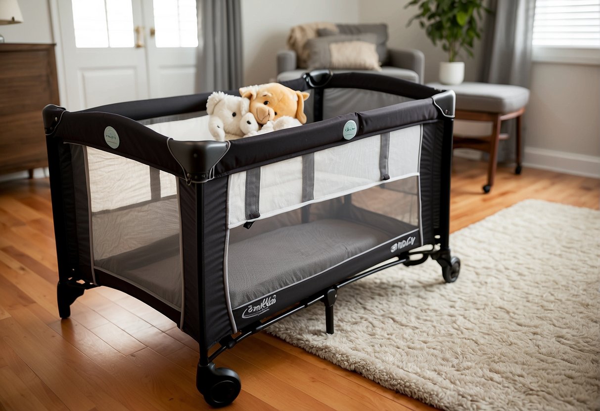 A Pack n Play and a Travel Crib sit side by side, ready for comparison. The Pack n Play is larger and sturdier, while the Travel Crib is more compact and lightweight