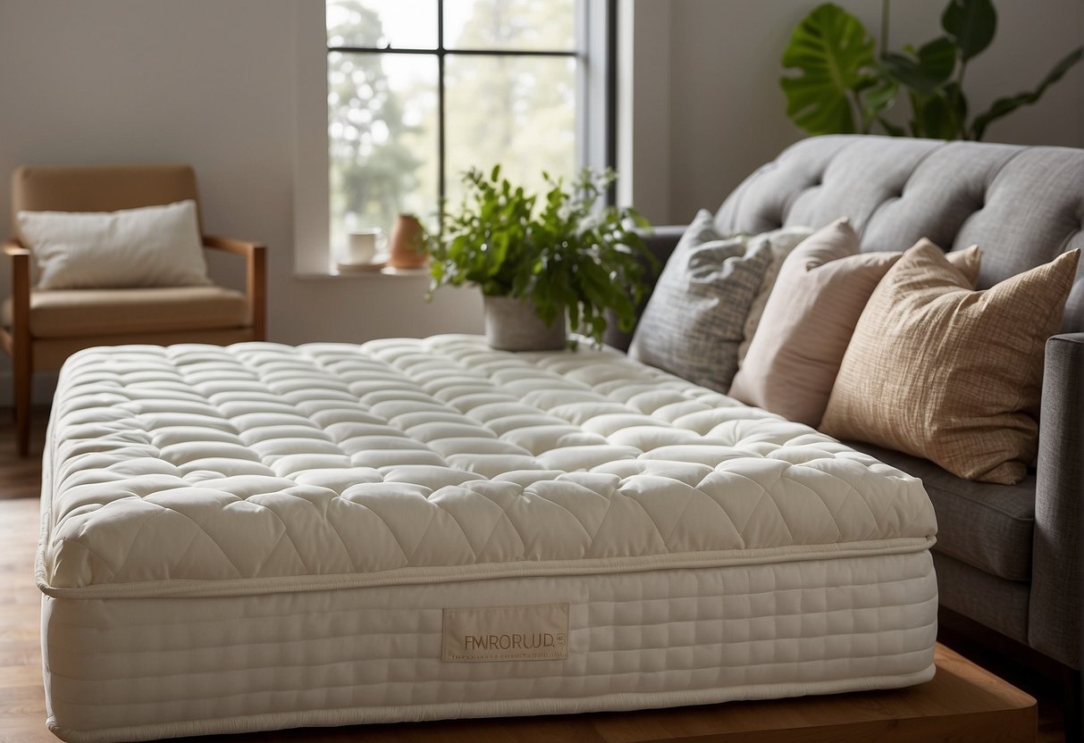 The Newton Crib Mattress and Naturepedic mattress lay side by side, showcasing their unique features and materials. The Newton mattress has a breathable design, while the Naturepedic mattress emphasizes organic materials and comfort