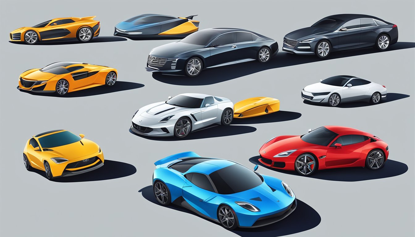 A lineup of top-rated car logos on a clean, modern background