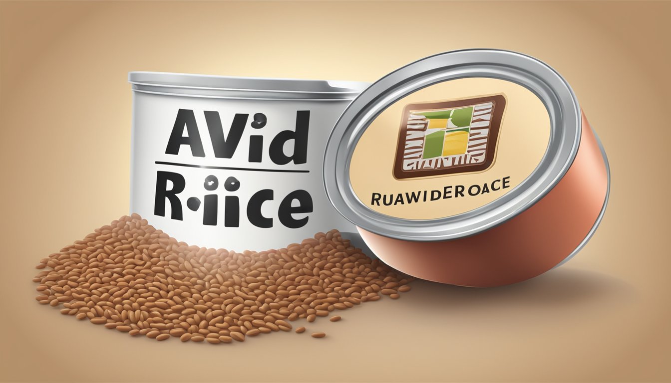 A warning sign with "Avoid" label on red yeast rice products