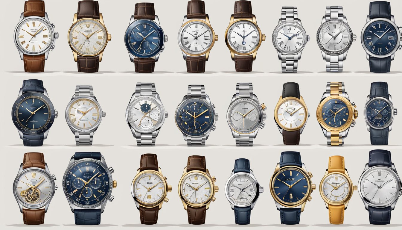 A display of top 10 luxury watch brands arranged in a list format with the title "Frequently Asked Questions" prominently displayed at the top
