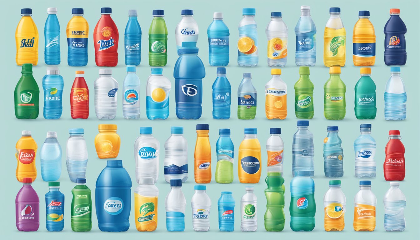 A table displaying various water bottle brands with Health and Hydration logos