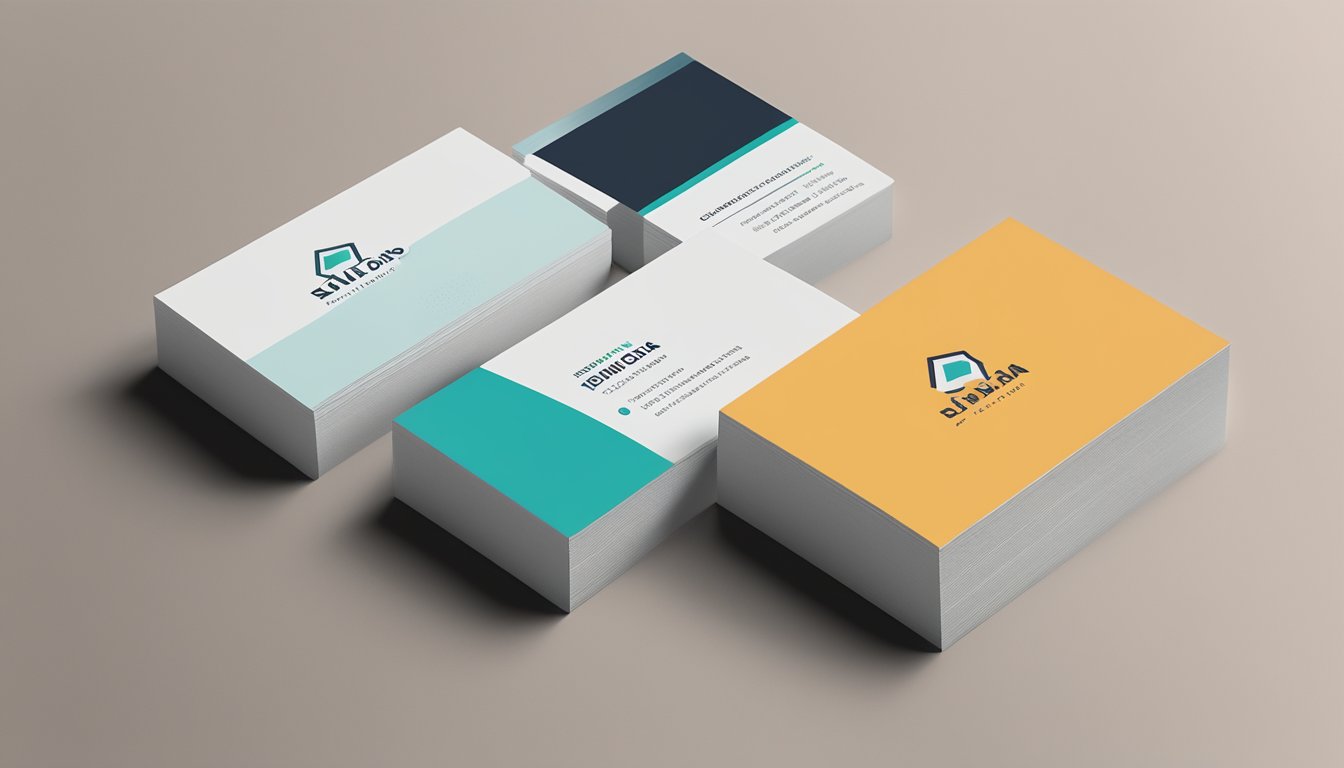 A clean, modern logo on a sleek business card, with bold typography and a cohesive color scheme