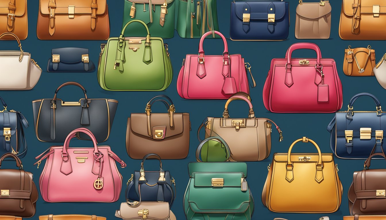 A display of elegant European handbags, showcasing their luxurious designs and high-quality craftsmanship