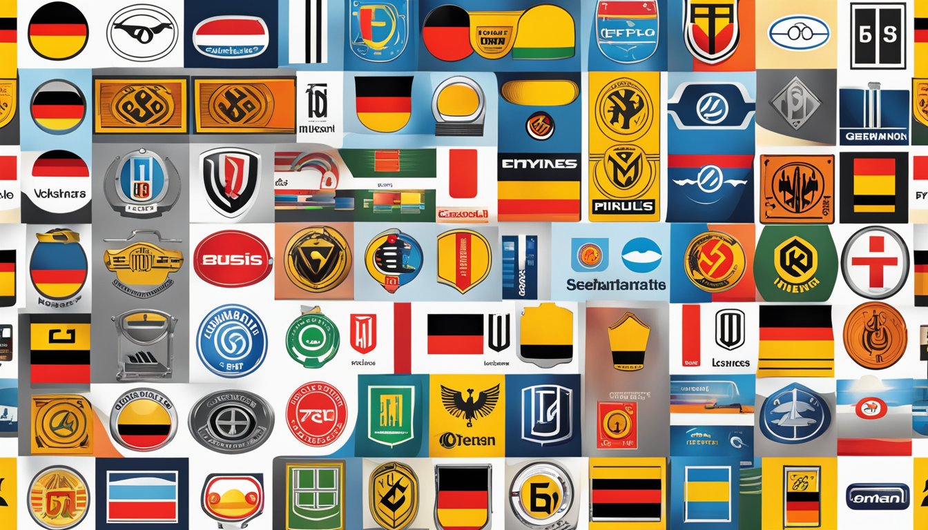 A lineup of iconic German brands' logos stand tall, symbolizing the pillars of German industry