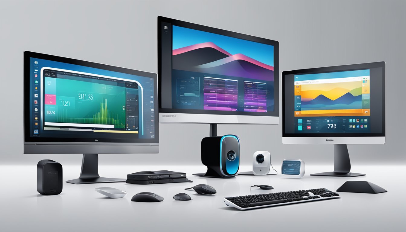 A sleek, modern display of leading German technology and electronics brands
