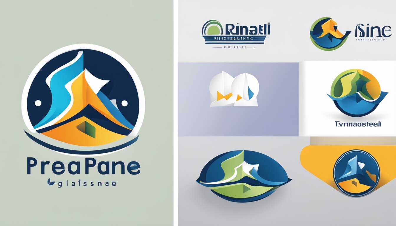 Two companies' logos merging, balancing size and visibility, with complementary colors and fonts
