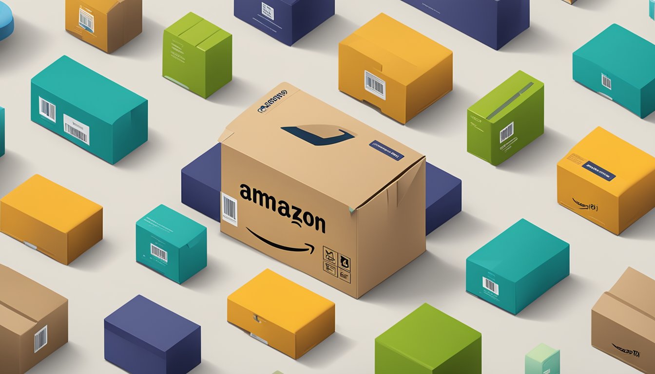 The Amazon brand registry logo displayed prominently on product packaging with a checkmark symbolizing brand protection mechanisms