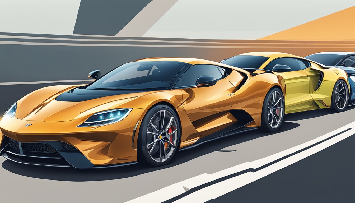 A lineup of sleek, high-performance cars from the most expensive brands, showcasing their engineering marvels