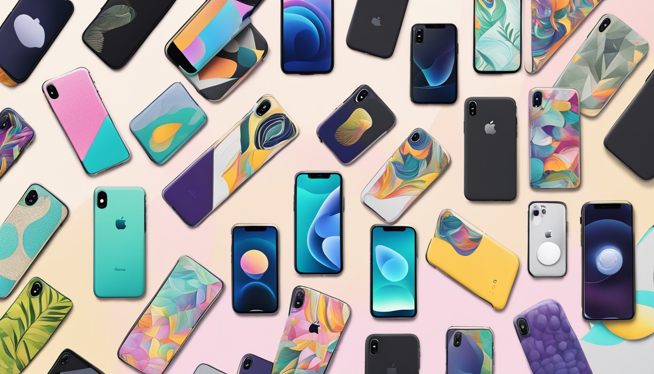 A display of various iPhone cover brands, showcasing their unique designs and aesthetics