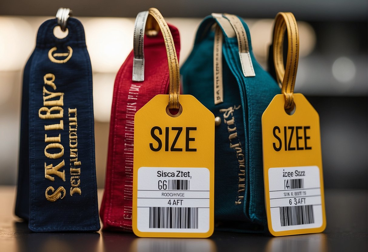 Three clothing tags labeled "Size 6," "Size 6X," and "Size 6T" arranged side by side for comparison