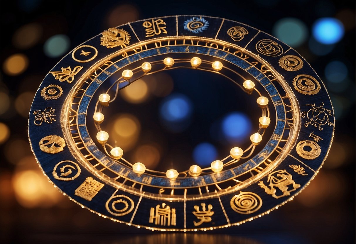 A circle of diverse symbols representing different cultures, connected by a glowing thread, symbolizing the unity and completeness of the world's rich tapestry of names