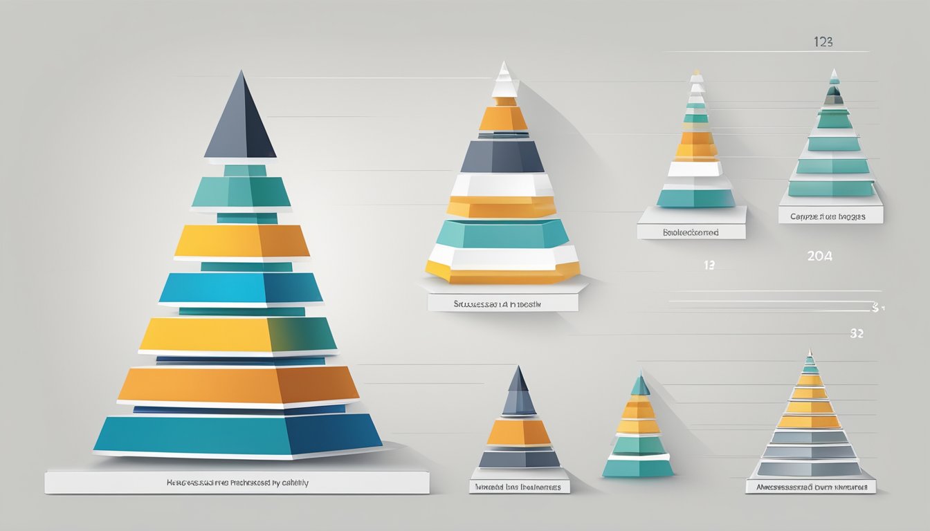 A brand pyramid stands tall, with strong, wide base representing awareness, leading up to loyalty at the peak. Success is measured by the height and stability of each level