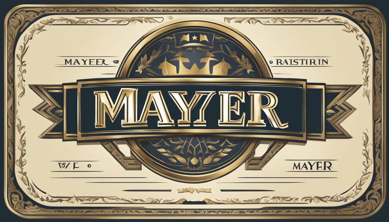 A label with "Mayer" in bold, representing a brand, from an unspecified country