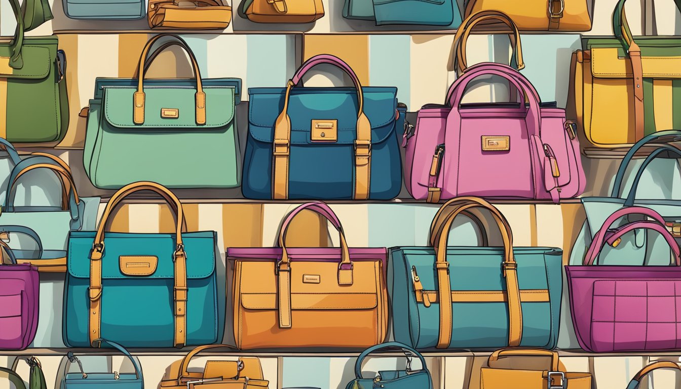 A colorful display of eco-friendly handbags with Spanish flair, showcasing sustainable and ethical fashion principles
