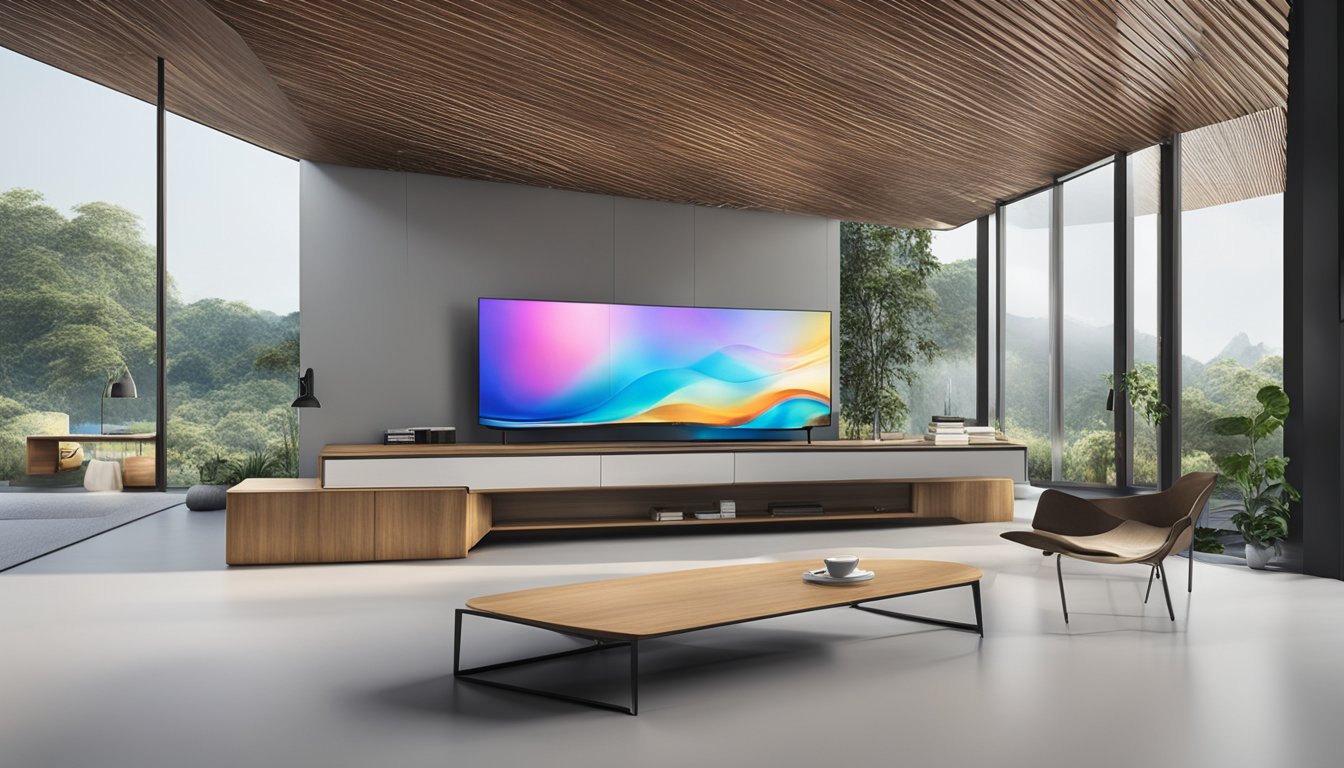 The Singapore TV brand stands out with sleek design and high-resolution display. Its slim frame and advanced features make it a top choice