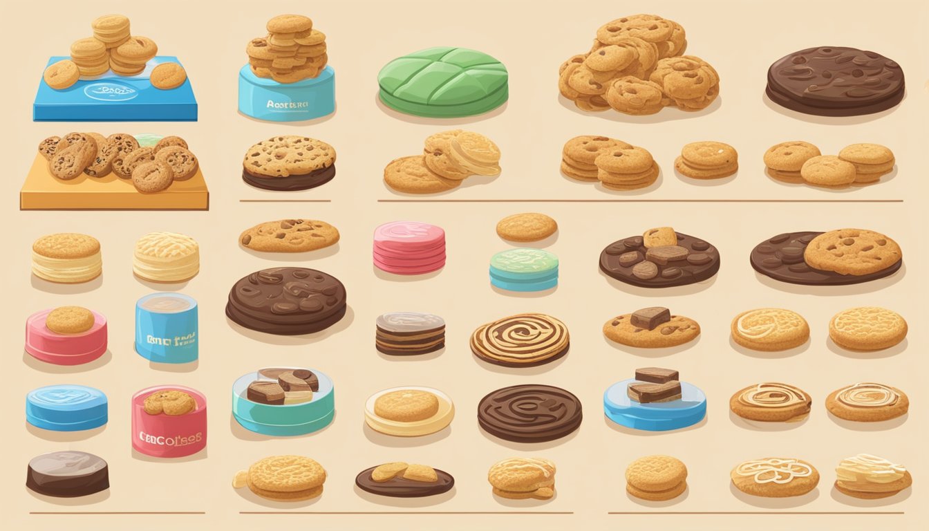 A timeline of iconic Singaporean cookies from past to present, showcasing their evolution and popularity