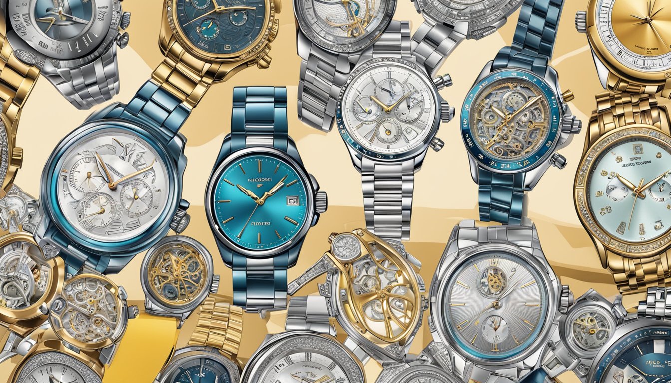 A display of intricate watch designs from top brands