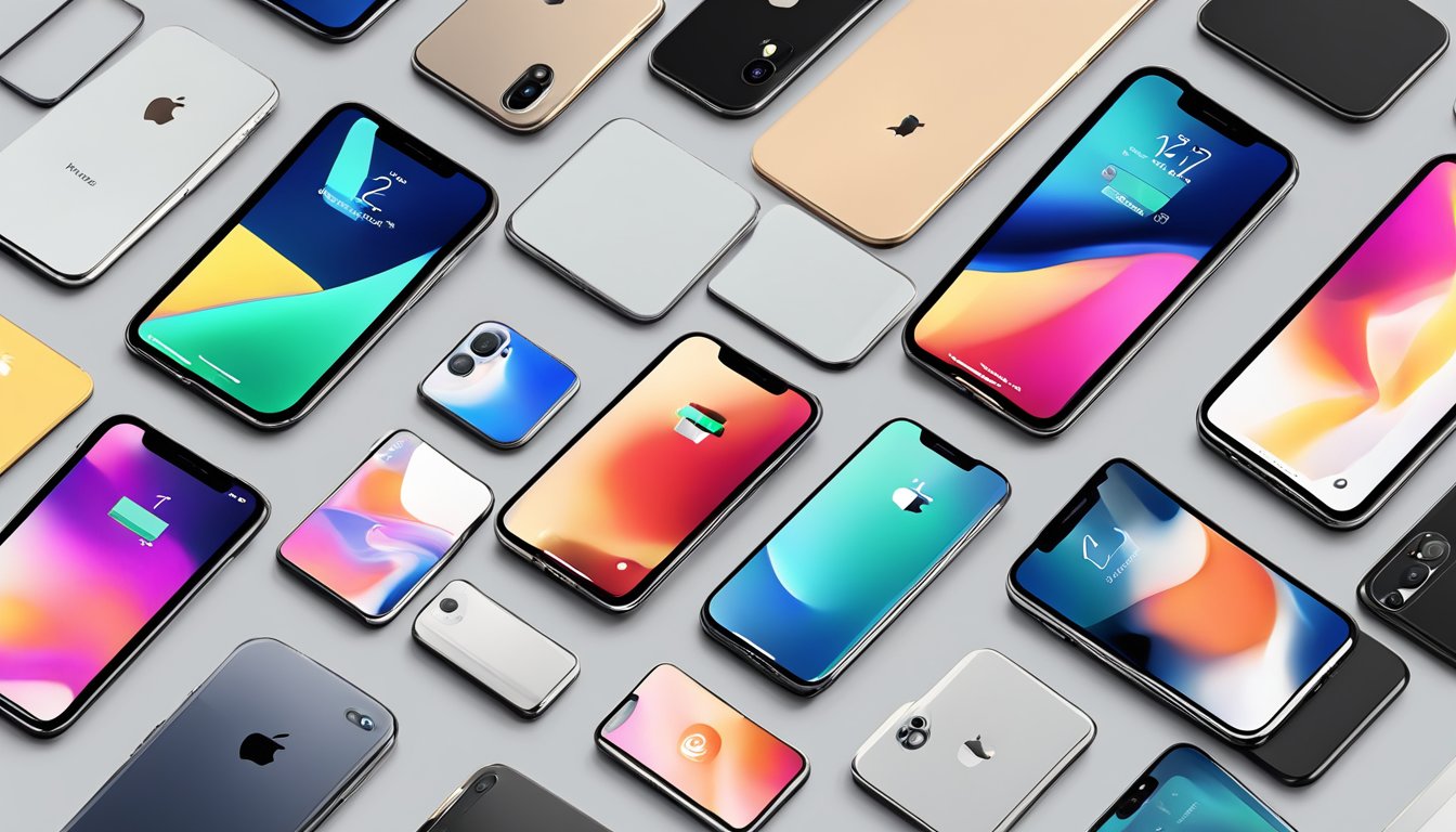 Various iPhone models lined up with top case brands displayed next to each