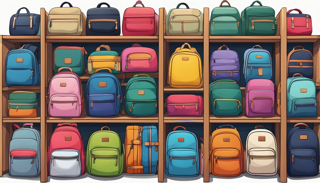 A colorful array of Japanese backpacks line the shelves, showcasing the latest styles and trends in the fashion world