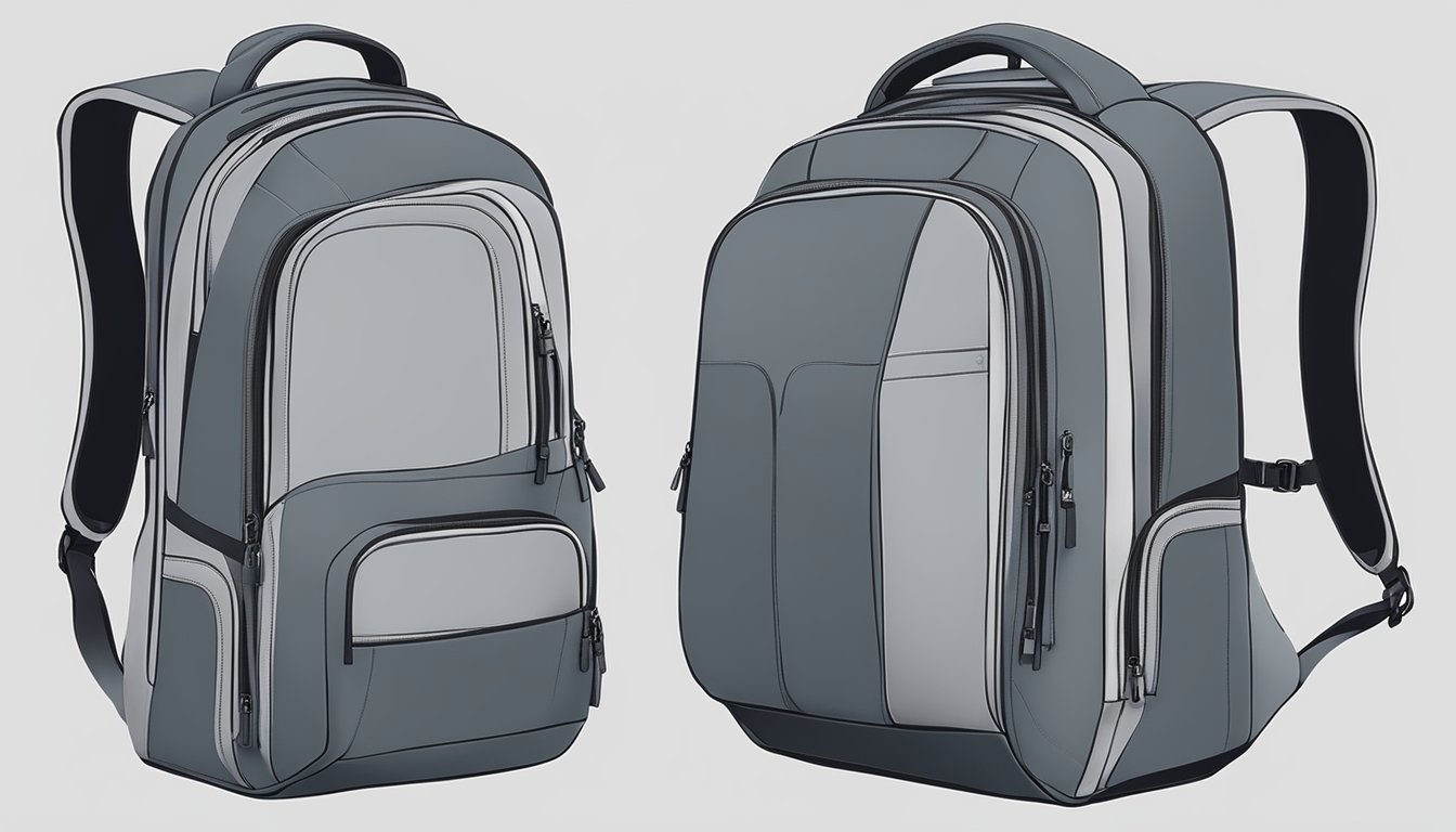 A sleek, modern backpack with multiple compartments and adjustable straps, showcasing the Innovative Storage Solutions brand for guys