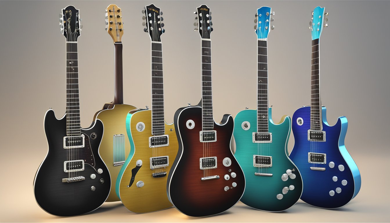 A variety of guitar models are displayed, showcasing the customisation options available from Adonis Guitar brand