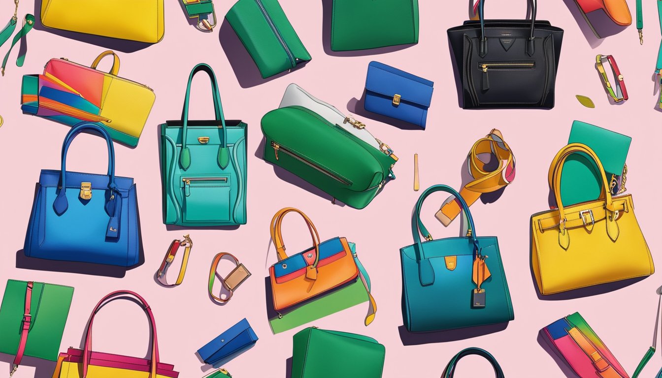 Vibrant colors and modern designs dominate London's fashion scene, showcasing the latest trends in bag brands