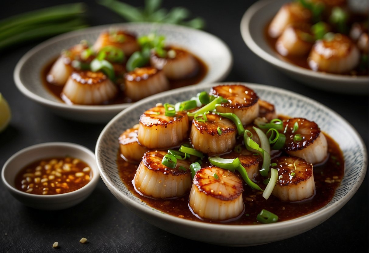 Sizzling scallops in spicy Szechuan sauce with garlic, ginger, and green onions. Optional substitutes for scallops include shrimp or tofu