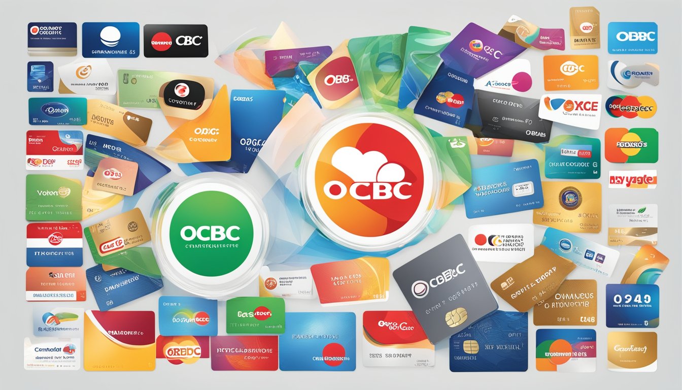 The OCBC VOYAGE Credit Card logo prominently displayed with various partner logos in the background, symbolizing the array of benefits and partnerships available to cardholders