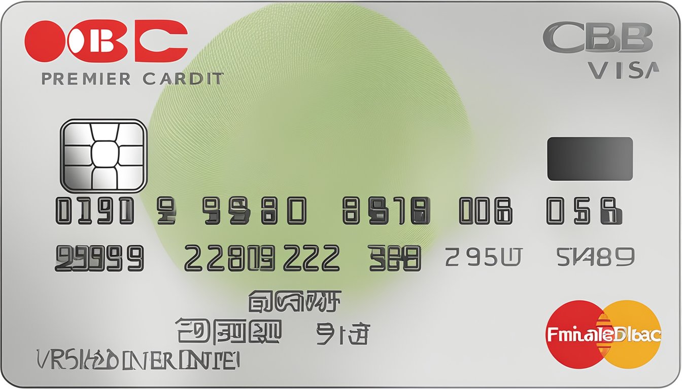 The OCBC Premier Visa Infinite Credit Card is displayed with the Terms and Conditions text in the background