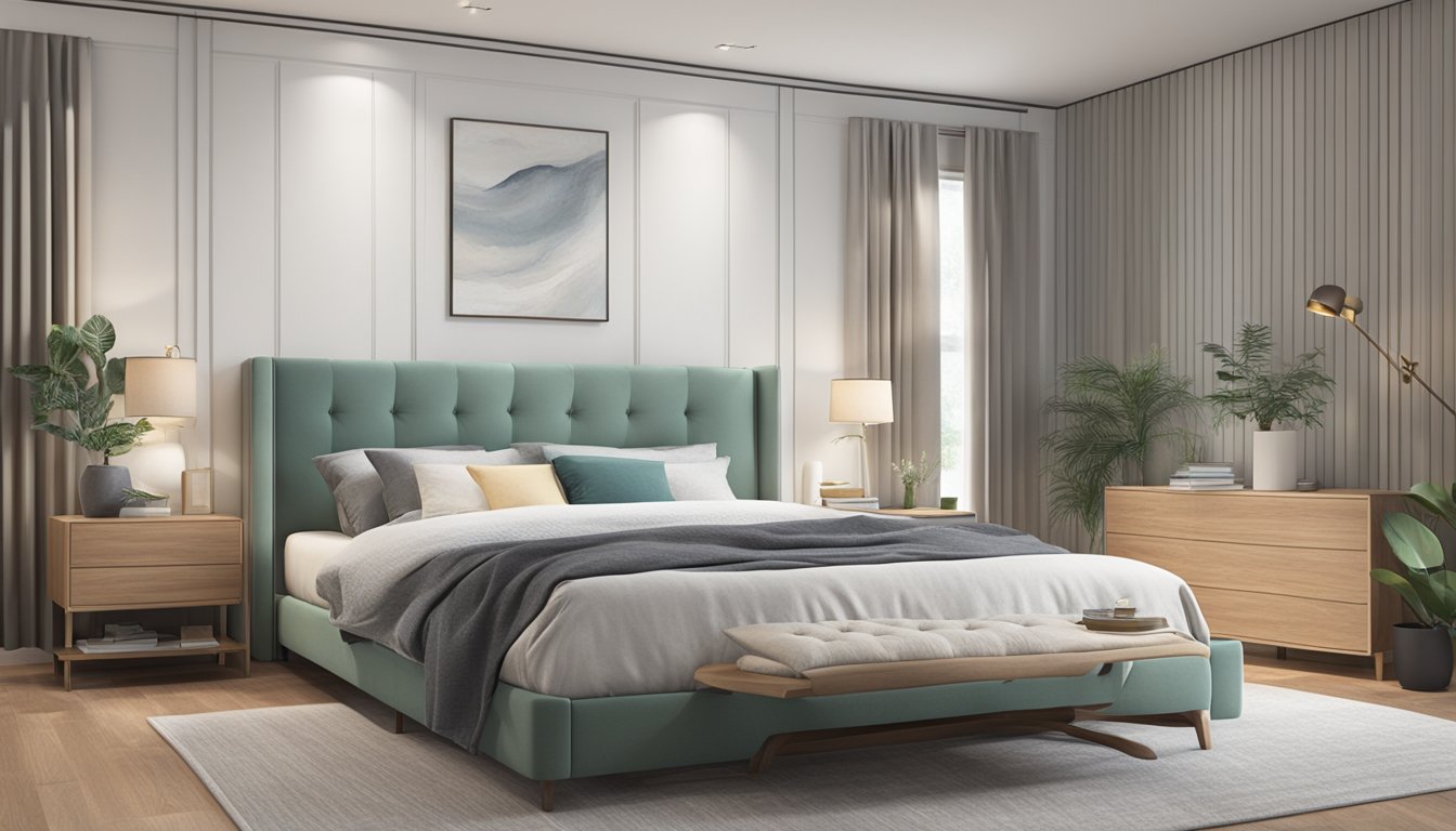 A serene bedroom with a high-quality mattress, soft pillows, and calming ambiance for optimal sleep