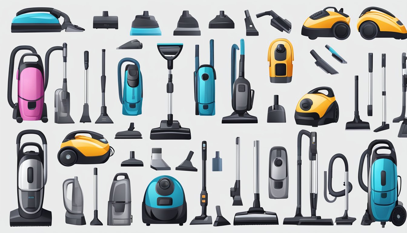 A vacuum cleaner surrounded by advanced features and technologies