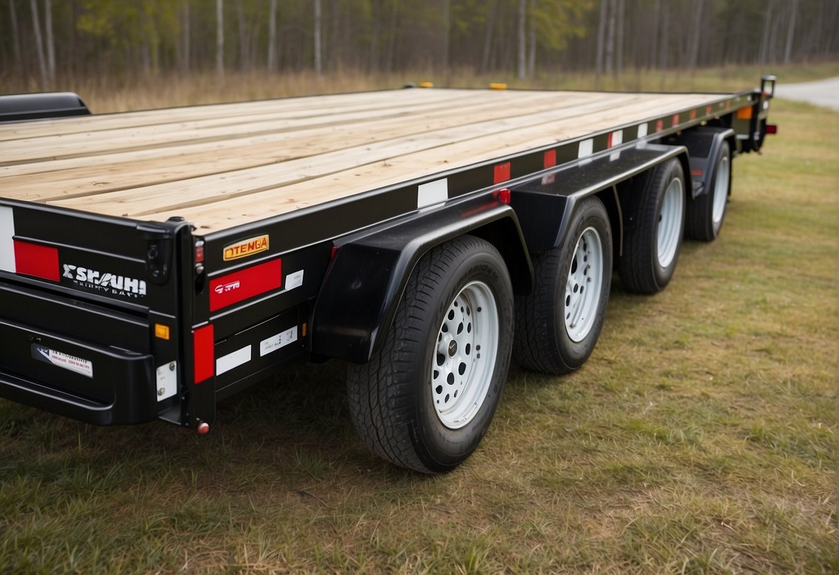 A utility trailer loaded with various tie-down hardware and solutions, showcasing advanced tie-down options for securing cargo