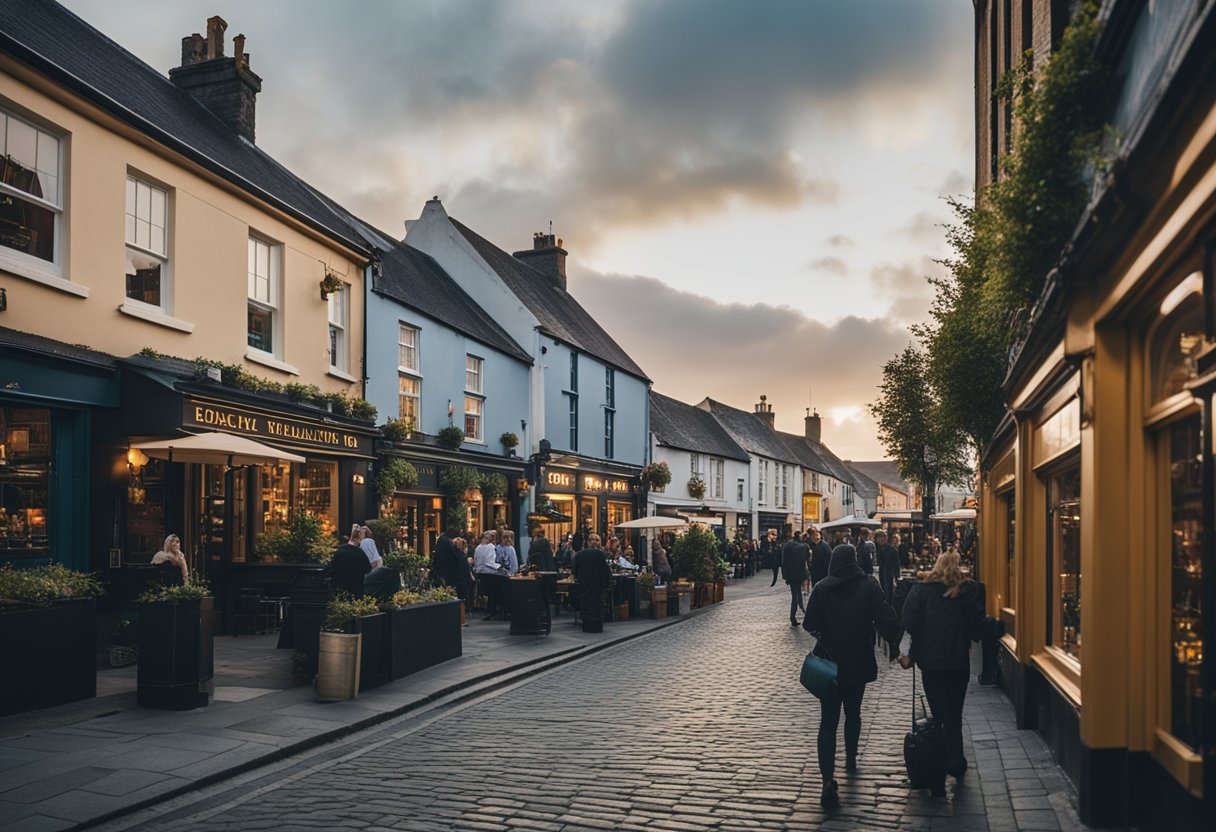 The bustling streets of Ireland's top restaurants, each with its own unique charm and ambiance, filled with delicious aromas and the sound of clinking glasses