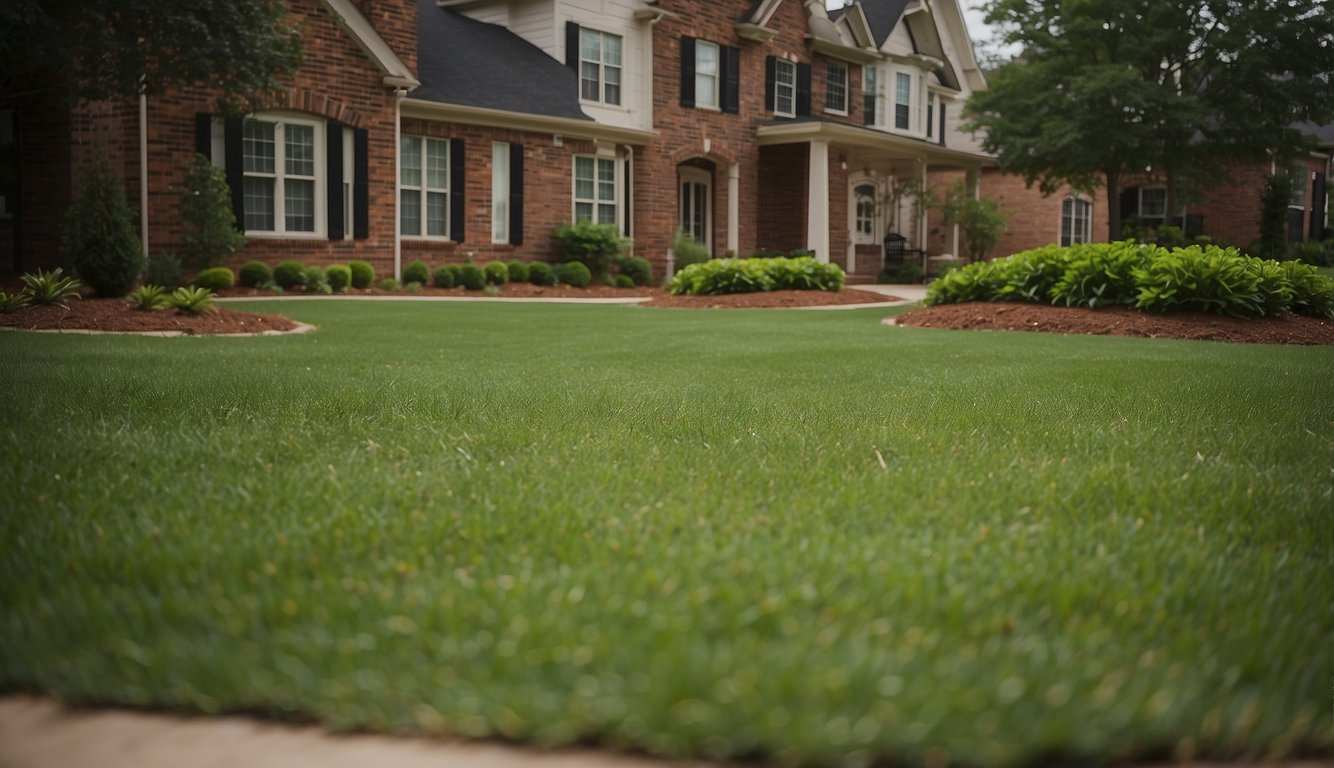 A lush green lawn being stripped of old turf and replaced with fresh, vibrant grass in Tuscaloosa, AL